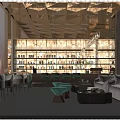 Modern Luxury Hotel Public Lounge Area With Cozy Sofas Stylish Bar And Warm Ambient Lighting