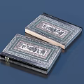 Antique Hardcover Books With Ornate Decorative Covers And Embossed Patterns