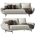 Modern Multiplayer Sofa LIVING DIVANI Two-Seat Sofa 3d model