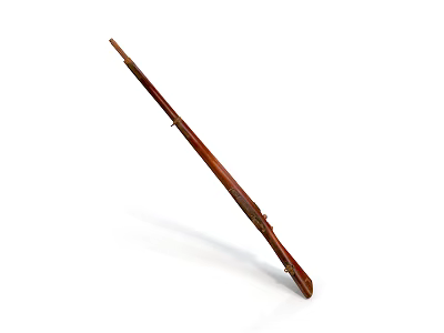 Traditional Handcrafted Wooden Sculpture Carving With Long Detailed Brown Artisan Design 3d model