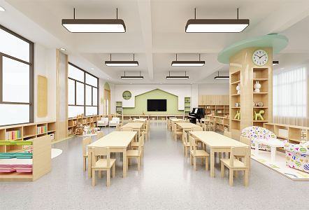 Modern Kindergarten Classroom 3d model