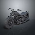 Classic Vintage Motorcycle Design With Large Tires And Chrome Exhaust Pipes