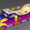 Colorful Amusement Equipment With Skateboard Ramp Barrels Safety Fencing And Logo Design