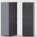 Two Hisense Black Three Door Refrigerators Modern Home Kitchen Appliances
