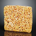 Porous Yellow Block With Intricate Hole Structure And Smooth Surface 3d model