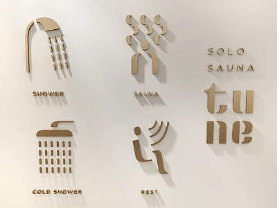 Wooden Decorative Wall Hangings With Shower Sauna Cold Shower Rest Themes 3d model