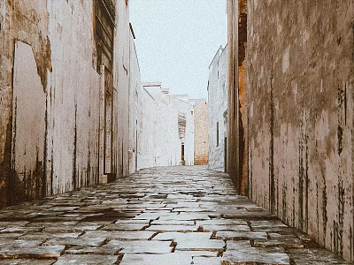 Ancient Stone Paved Alley With Weathered Walls On Both Sides Creating Rustic And Serene Atmosphere 3d model