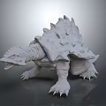 3D Mythical Reptilian Creature Model With Spiked Shell Sharp Claws And Fierce Head Design 3d model