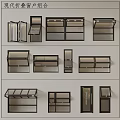 Modern folding window combination 3d model