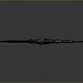Black Fantasy Sword With Intricate Spiked Design And Purple Wrapped Handle