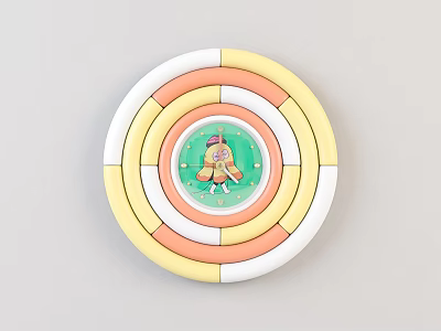 Modern clock cartoon children wall clock 3d model