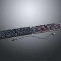 Two Wired Mechanical Computer Keyboards With Black Body And Transparent RGB Backlit Design