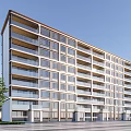 Modern Residential Building Simple Multi-storey Residence 3d model