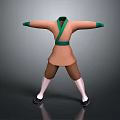 Traditional Martial Arts Costume With Brown Cross Collar Green Belt White Socks And Black Shoes
