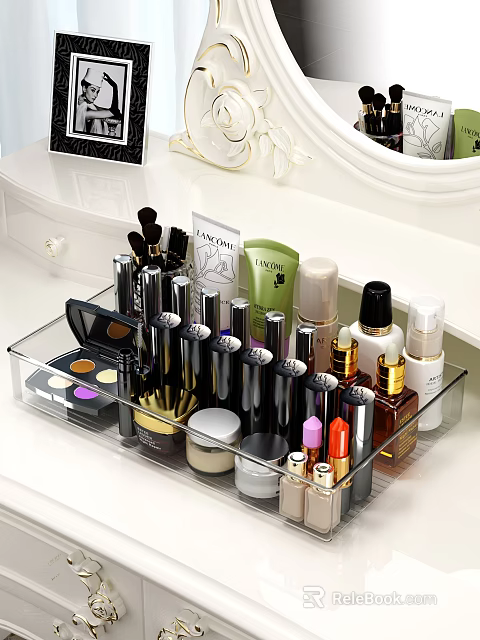 Transparent Cosmetic Organizer For Makeup Storage 3d model