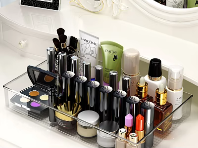 Transparent Cosmetic Organizer For Makeup Storage 3d model