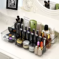Transparent Cosmetic Organizer For Makeup Storage 3d model