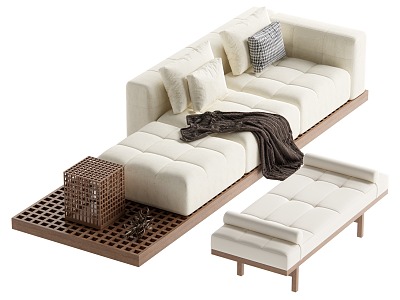 New Chinese-style Multi-person Sofa 3d model