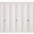 Modern White Wardrobe with Multiple Doors and Drawers for Home Interior 3d model