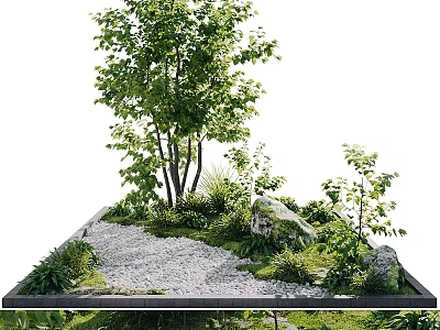 Plant Garden Landscape Green Plant Pile Landscape Garden Tree Grass Stone 3d model