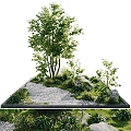 Plant Garden Landscape Green Plant Pile Landscape Garden Tree Grass Stone 3d model