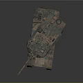 Armored Military Tank with Camouflage Paint Long Cannon Tracks and Turret