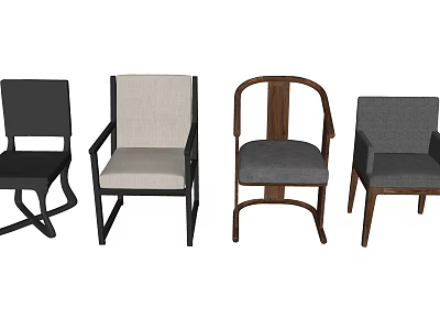 Stylish Single Sofa Assortment With Different Fabric Colors And Wooden Frames 3d model