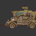 Yellow Industrial Machinery Vehicle Featuring Mechanical Arm And Spiked Front End
