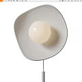 Modern Wall Lamp With White Spherical Light And Minimalist Design 3d model