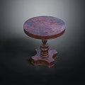 Classic Round Wooden Side Table With Ornate Carved Base And Solid Wood Construction