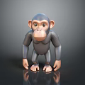 Cartoon Style 3D Monkey Character With Shiny Surface And Realistic Design Features 3d model
