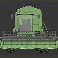 Green Combine Harvester Agricultural Machinery With Harvesting Equipment And Large Tires
