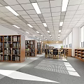 Book Reference Room of Modern Library 3d model