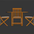 Wooden Round Dining Table Set With Four Chairs And White Cushions