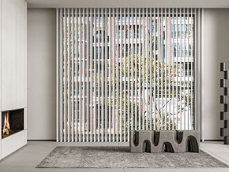 modern venetian blinds curtain 3d model