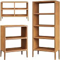 Minimalist Open Wooden Shelving Units With Various Designs Multiple Tiers And Slim Legs