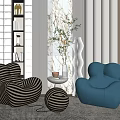 Modern Casual Sofa Combination Lazy Sofa 3d model
