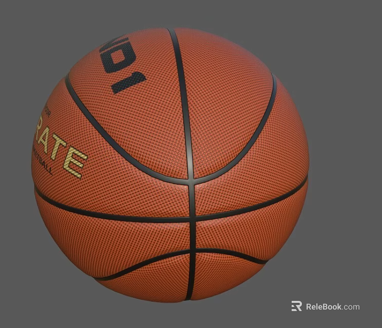 Spalding Orange Basketball With Bold Black Stripes And Textured Surface 3d model