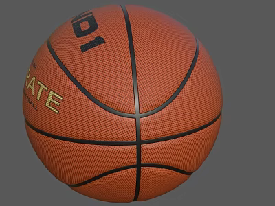 Spalding Orange Basketball With Bold Black Stripes And Textured Surface 3d model