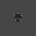Metro Train With Gray Body Colorful Stripes Front Headlights And Multiple Carriages 3d model