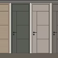 Modern Interior Swing Doors in Different Colors with Wooden Panels and Handles
