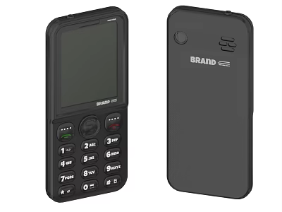 BRAND Feature Mobile Phone Digital Device Black Design With Physical Keyboard And Screen 3d model