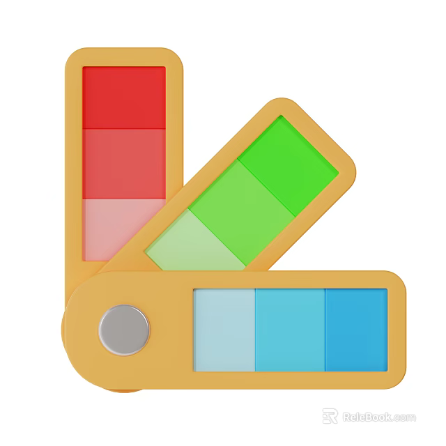 Colorful Household Organizer with Multiple Compartments Yellow Frame and Silver Button for Small Items 3d model 