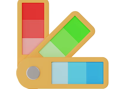 Colorful Household Organizer with Multiple Compartments Yellow Frame and Silver Button for Small Items 3d model