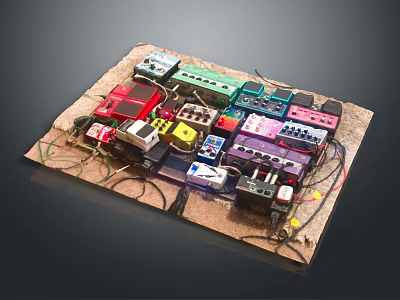 Computer Circuit Boards Featuring Various Colorful Electronic Components and Connecting Wires 3d model