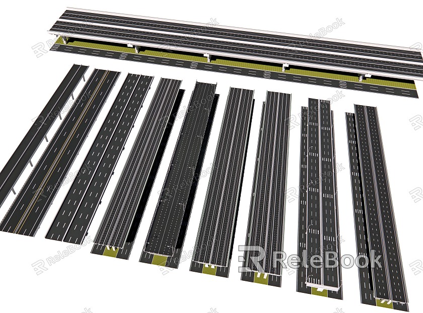 Viaduct Bridge Column Bridge Pier Bridge Viaduct Road High-speed Railway Pier Urban Viaduct Rail Transit Interchange model