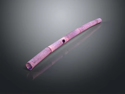 Purple Textured Cylindrical Tube Object With Central Hole On Dark Surface 3d model