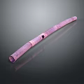 Purple Textured Cylindrical Tube Object With Central Hole On Dark Surface