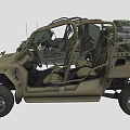 Military Utility Vehicles With Open Structure Off Road Tires And Mounted Machine Gun
