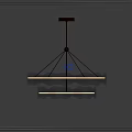 Contemporary Transparent Glass Chandelier With Double Layer Wavy Design And Gold Metal Frame